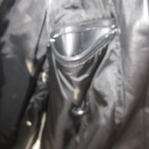 Men's black Leather Coat Sz L - Picture 4 of 15